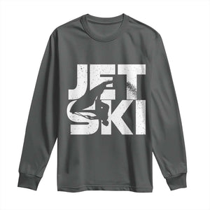 Jet Ski Rider Long Sleeve Shirt Water Sports Watercraft Skiing Jetski TS11 Dark Heather Print Your Wear