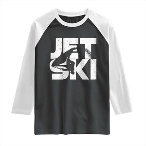 Jet Ski Rider Raglan Shirt Water Sports Watercraft Skiing Jetski TS11 Black White Print Your Wear