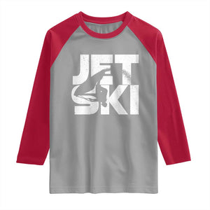 Jet Ski Rider Raglan Shirt Water Sports Watercraft Skiing Jetski TS11 Sport Gray Red Print Your Wear