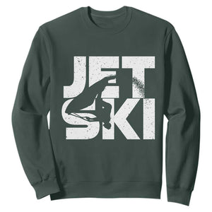 Jet Ski Rider Sweatshirt Water Sports Watercraft Skiing Jetski TS11 Dark Forest Green Print Your Wear