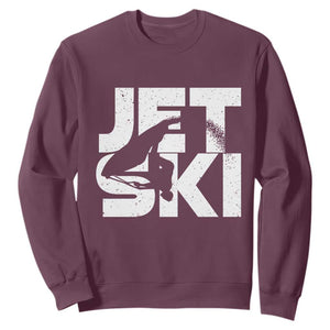 Jet Ski Rider Sweatshirt Water Sports Watercraft Skiing Jetski TS11 Maroon Print Your Wear