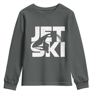 Jet Ski Rider Youth Sweatshirt Water Sports Watercraft Skiing Jetski TS11 Dark Heather Print Your Wear