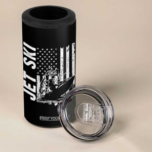 Jet Ski Lover 4 in 1 Can Cooler Tumbler Vintage Ski Rider American Flag Water Sport TS11 Print Your Wear