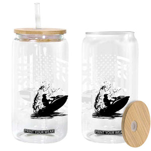 Jet Ski Lover Glass Can Vintage Ski Rider American Flag Water Sport TS11 Print Your Wear