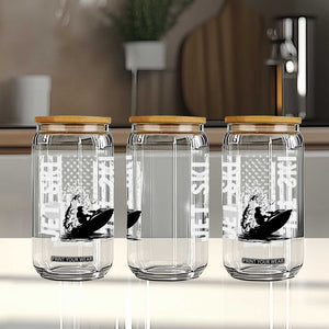 Jet Ski Lover Glass Can Vintage Ski Rider American Flag Water Sport TS11 Print Your Wear