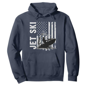 Jet Ski Lover Hoodie Vintage Ski Rider American Flag Water Sport TS11 Navy Print Your Wear