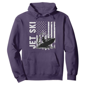 Jet Ski Lover Hoodie Vintage Ski Rider American Flag Water Sport TS11 Purple Print Your Wear