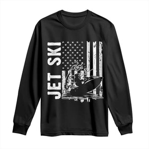 Jet Ski Lover Long Sleeve Shirt Vintage Ski Rider American Flag Water Sport TS11 Black Print Your Wear