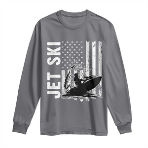 Jet Ski Lover Long Sleeve Shirt Vintage Ski Rider American Flag Water Sport TS11 Charcoal Print Your Wear