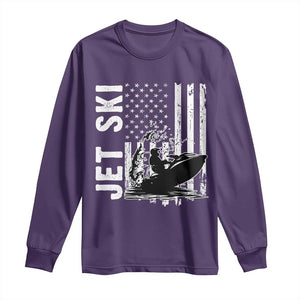 Jet Ski Lover Long Sleeve Shirt Vintage Ski Rider American Flag Water Sport TS11 Purple Print Your Wear