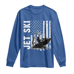 Jet Ski Lover Long Sleeve Shirt Vintage Ski Rider American Flag Water Sport TS11 Royal Blue Print Your Wear