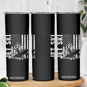 Jet Ski Lover Skinny Tumbler Vintage Ski Rider American Flag Water Sport TS11 Print Your Wear