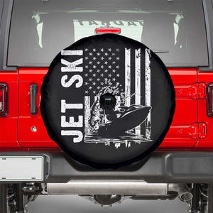 Jet Ski Lover Spare Tire Cover Vintage Ski Rider American Flag Water Sport TS11 Black Print Your Wear
