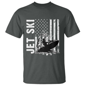 Jet Ski Lover T Shirt Vintage Ski Rider American Flag Water Sport TS11 Dark Heather Print Your Wear
