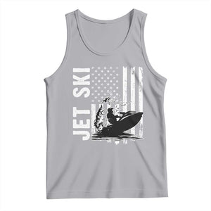 Jet Ski Lover Tank Top Vintage Ski Rider American Flag Water Sport TS11 Athletic Heather Print Your Wear