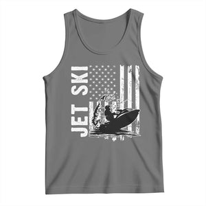 Jet Ski Lover Tank Top Vintage Ski Rider American Flag Water Sport TS11 Black Heather Print Your Wear