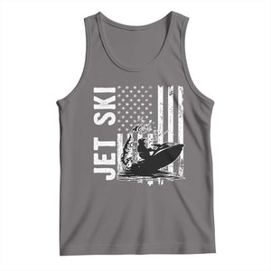 Jet Ski Lover Tank Top Vintage Ski Rider American Flag Water Sport TS11 Deep Heather Print Your Wear