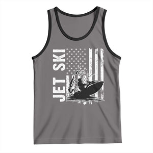 Jet Ski Lover Tank Top Vintage Ski Rider American Flag Water Sport TS11 Deep Heather Black Print Your Wear