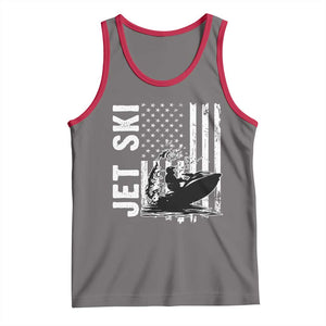 Jet Ski Lover Tank Top Vintage Ski Rider American Flag Water Sport TS11 Deep Heather Red Print Your Wear