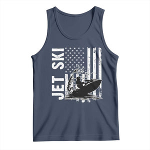 Jet Ski Lover Tank Top Vintage Ski Rider American Flag Water Sport TS11 Navy Print Your Wear