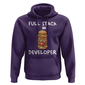 Funny Programmer Hoodie Full Stack Developer Computer Science Hamburger TS11 Purple Print Your Wear