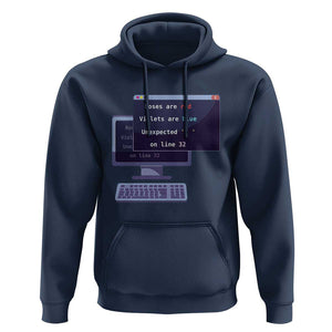 Funny Programmer Hoodie Roses Are Red Violets Are Blue Unexpected On Line 32 TS11 Navy Print Your Wear