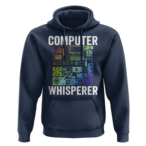 Computer Technician Hoodie Computer Whisperer IT Tech Support Devices TS11 Navy Print Your Wear