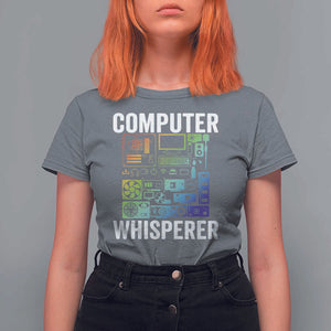 Computer Technician T Shirt For Women Computer Whisperer IT Tech Support Devices TS11 Charcoal Print Your Wear