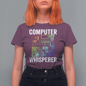 Computer Technician T Shirt For Women Computer Whisperer IT Tech Support Devices TS11 Maroon Print Your Wear