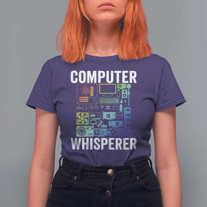 Computer Technician T Shirt For Women Computer Whisperer IT Tech Support Devices TS11 Purple Print Your Wear