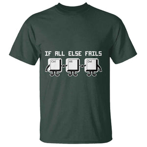 Funny Developer T Shirt If All Else Fails Ctrl Alt Del Keyboard Computer TS11 Dark Forest Green Print Your Wear