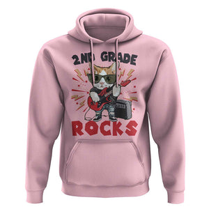 Funny 2nd Grade Rocks Hoodie Cat Heavy Metal Guitarist Thunder Star TS11 Light Pink Print Your Wear
