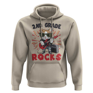 Funny 2nd Grade Rocks Hoodie Cat Heavy Metal Guitarist Thunder Star TS11 Sand Print Your Wear