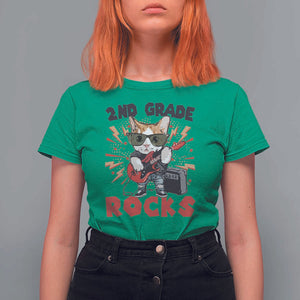 Funny 2nd Grade Rocks T Shirt For Women Cat Heavy Metal Guitarist Thunder Star TS11 Irish Green Print Your Wear
