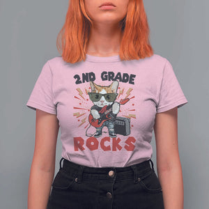 Funny 2nd Grade Rocks T Shirt For Women Cat Heavy Metal Guitarist Thunder Star TS11 Light Pink Print Your Wear