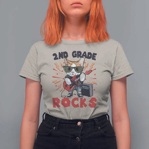 Funny 2nd Grade Rocks T Shirt For Women Cat Heavy Metal Guitarist Thunder Star TS11 Sand Print Your Wear