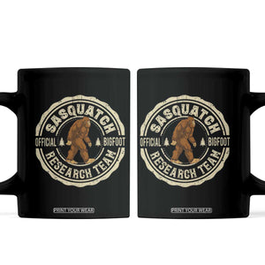 Funny Bigfoot Research Team Coffee Mug Retro Official Sasquatch Forest Stroll TS11 Black Print Your Wear