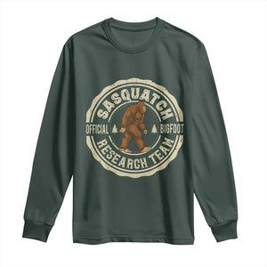 Funny Bigfoot Research Team Long Sleeve Shirt Retro Official Sasquatch Forest Stroll TS11 Dark Forest Green Print Your Wear