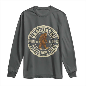 Funny Bigfoot Research Team Long Sleeve Shirt Retro Official Sasquatch Forest Stroll TS11 Dark Heather Print Your Wear