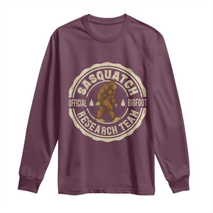 Funny Bigfoot Research Team Long Sleeve Shirt Retro Official Sasquatch Forest Stroll TS11 Maroon Print Your Wear