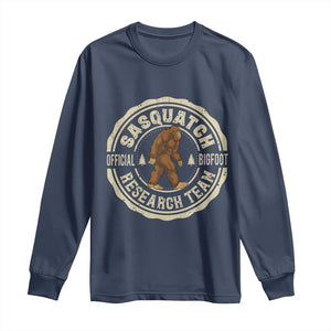 Funny Bigfoot Research Team Long Sleeve Shirt Retro Official Sasquatch Forest Stroll TS11 Navy Print Your Wear