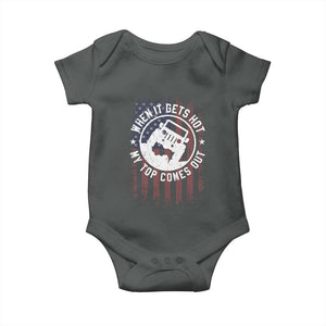 Funny When It Gets Hot My Top Comes Out Baby Onesie Off Road Car American Flag TS11 Dark Heather Print Your Wear