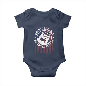 Funny When It Gets Hot My Top Comes Out Baby Onesie Off Road Car American Flag TS11 Navy Print Your Wear