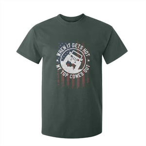 Funny When It Gets Hot My Top Comes Out T Shirt For Kid Off Road Car American Flag TS11 Dark Forest Green Print Your Wear