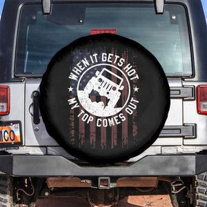 Funny When It Gets Hot My Top Comes Out Spare Tire Cover Off Road Car American Flag TS11 No hole Black Print Your Wear