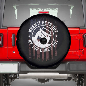 Funny When It Gets Hot My Top Comes Out Spare Tire Cover Off Road Car American Flag TS11 Black Print Your Wear