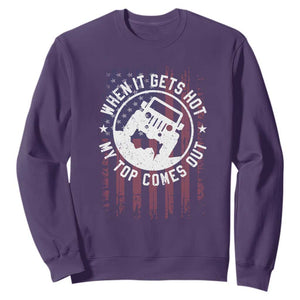 Funny When It Gets Hot My Top Comes Out Sweatshirt Off Road Car American Flag TS11 Purple Print Your Wear