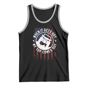 Funny When It Gets Hot My Top Comes Out Tank Top Off Road Car American Flag TS11 Black Athletic Heather Print Your Wear