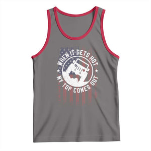 Funny When It Gets Hot My Top Comes Out Tank Top Off Road Car American Flag TS11 Deep Heather Red Print Your Wear
