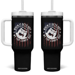 Funny When It Gets Hot My Top Comes Out Tumbler With Handle Off Road Car American Flag TS11 One Size: 40 oz Black Print Your Wear